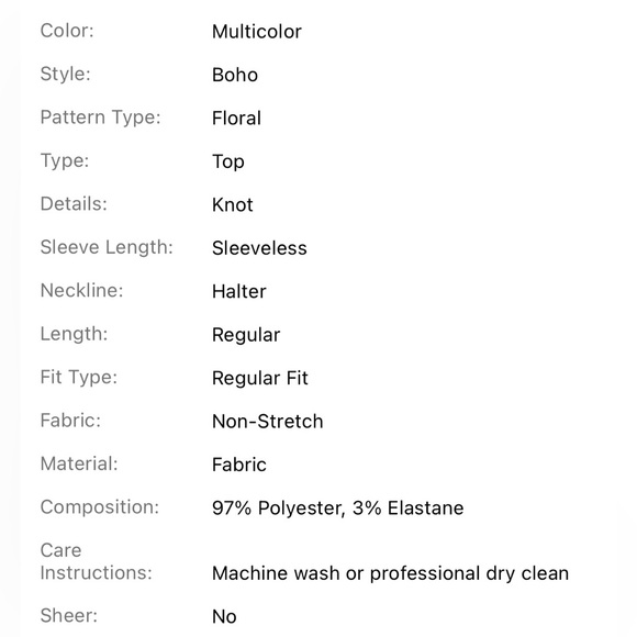 Floral Print Tie Back Halter Blouse Size 8/10 L - Picture 7 of 7